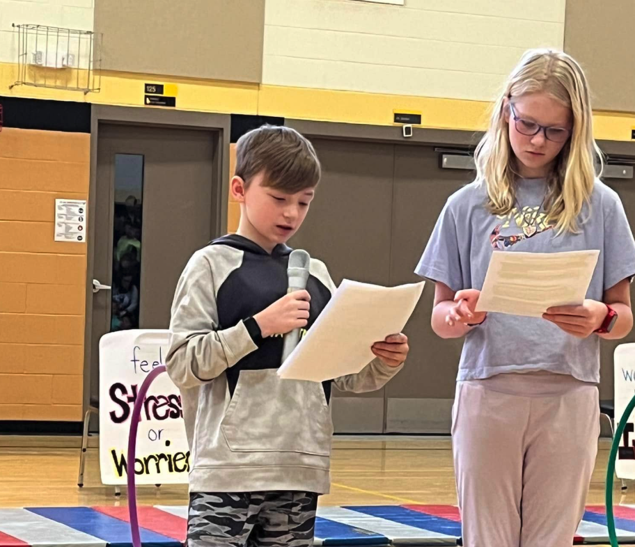 students giving a speech