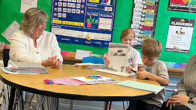 Students and teacher in classroom